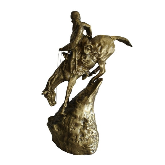 Bronze Finish Mountain Man Remington Replica, Made of Metal 21" x 10" x 26"H