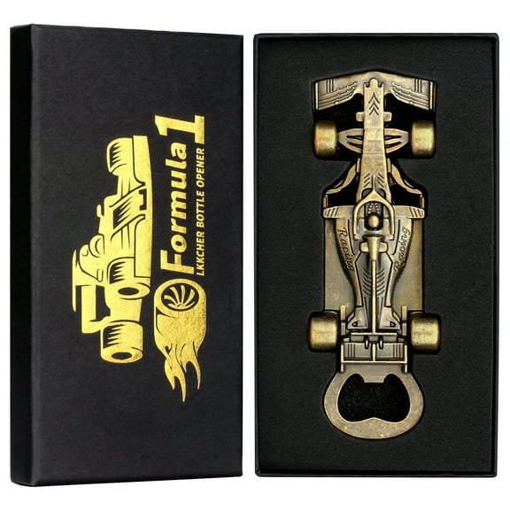 Bronze Formula 1 Gifts, F1 Merchandise, Unique Beer Gift for Men, Newest F1 Car Bottle Opener with Gift Box, Novelty Fathers Day Gift Birthday Gift for Him Dad Husband Boyfriend