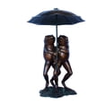 thumbnail image 1 of Nifao , Two Frogs with Umbrella, Playful Decor 33" x 33" x 51"H – Outdoor Bronze Fountain, Garden Water Feature, 33"L x 33"W x 51"H, 1 of 11