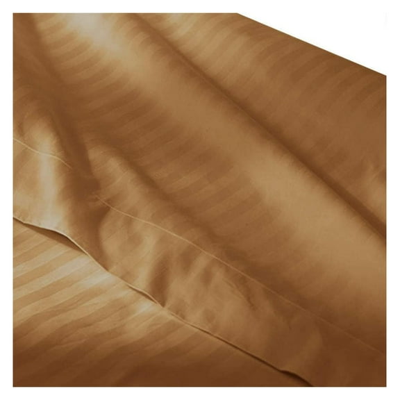 Bronze Full Size Flat Sheets- (Top Sheet) Made from 100% Long Staple Cotton 300 Thread Count, Damask Striped, 80" Wide x 94" Long Full Size- Flat Sheet