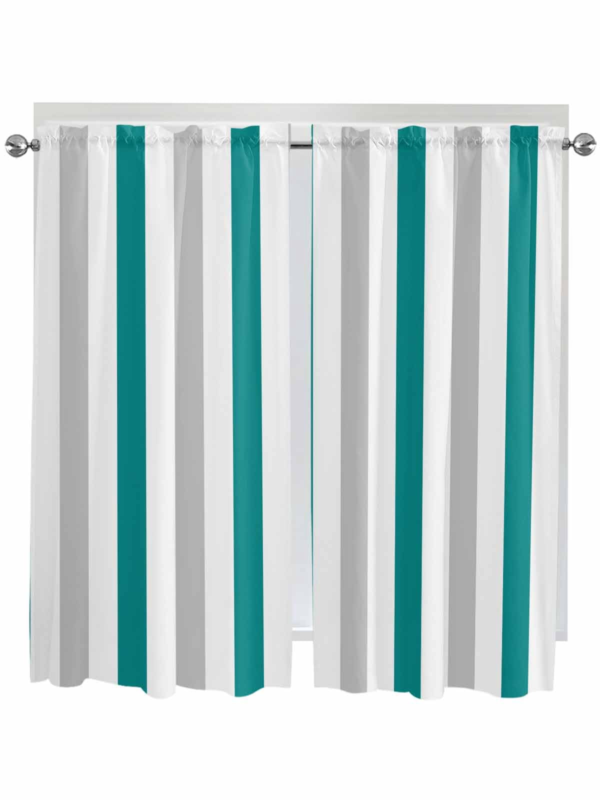 Bronze Grey Stripe Bedroom Curtains 63 Inches length, Modern Farmhouse ...