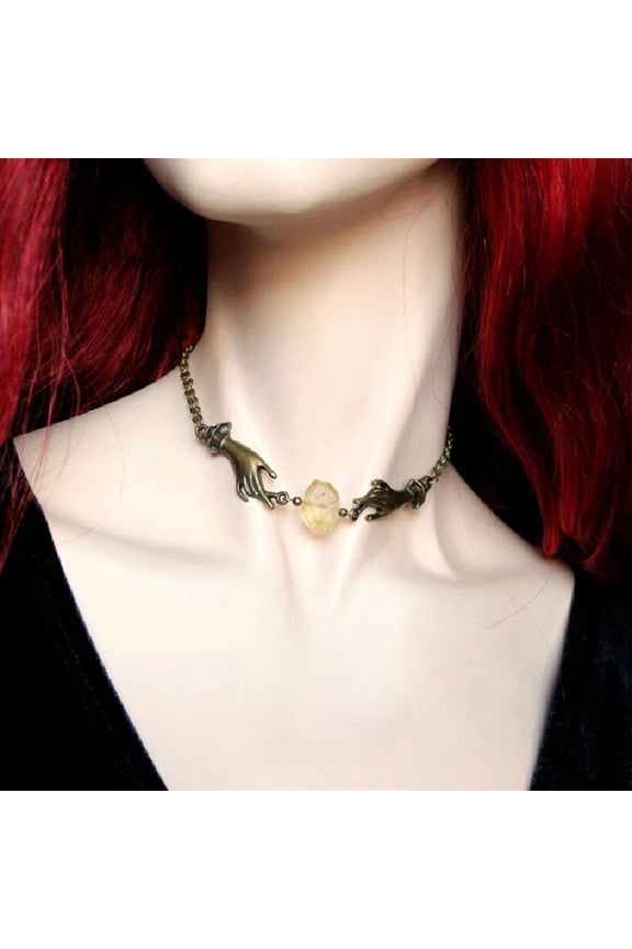 Bronze Hand Yellow Drunk Lemon Stone Fashion Ladies' Pendant Necklace