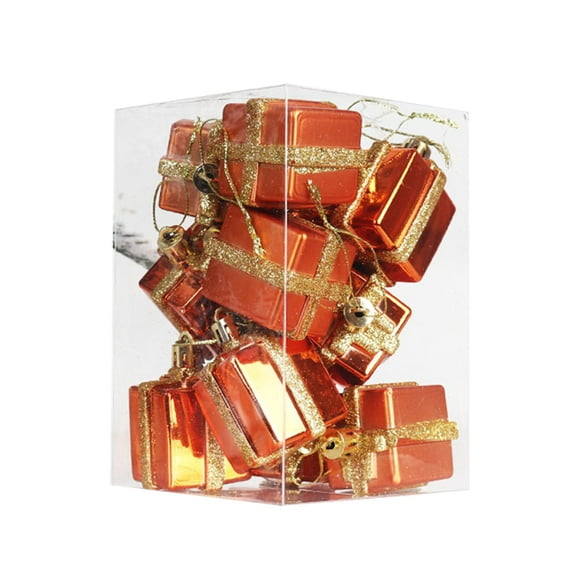 Bronze Holiday Christmas Ornaments Set 12 Pieces Plastic For Tree Decor
