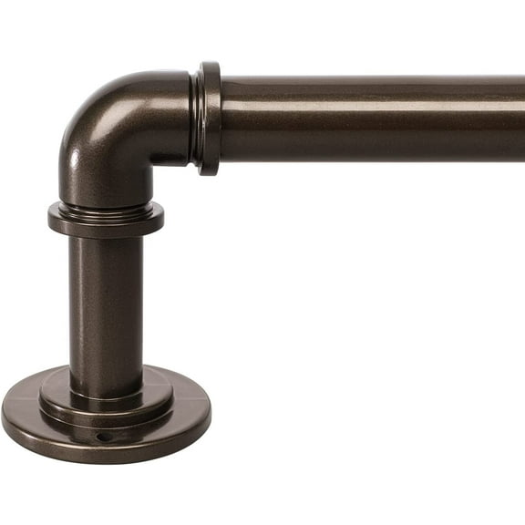 MY  Bronze Industrial Curtain Rods for Windows 48 to 84 Inch(4 to 7 Feet), 1 Inch Diameter Blackout Wrap Around Adjustable Heavy Duty Window Drapery Rods, Indoor and Outdoor