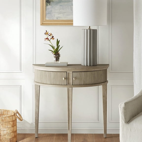 Bronze Knobmed Demilune Table | Reclaimed Look, Saves Space in Rooms