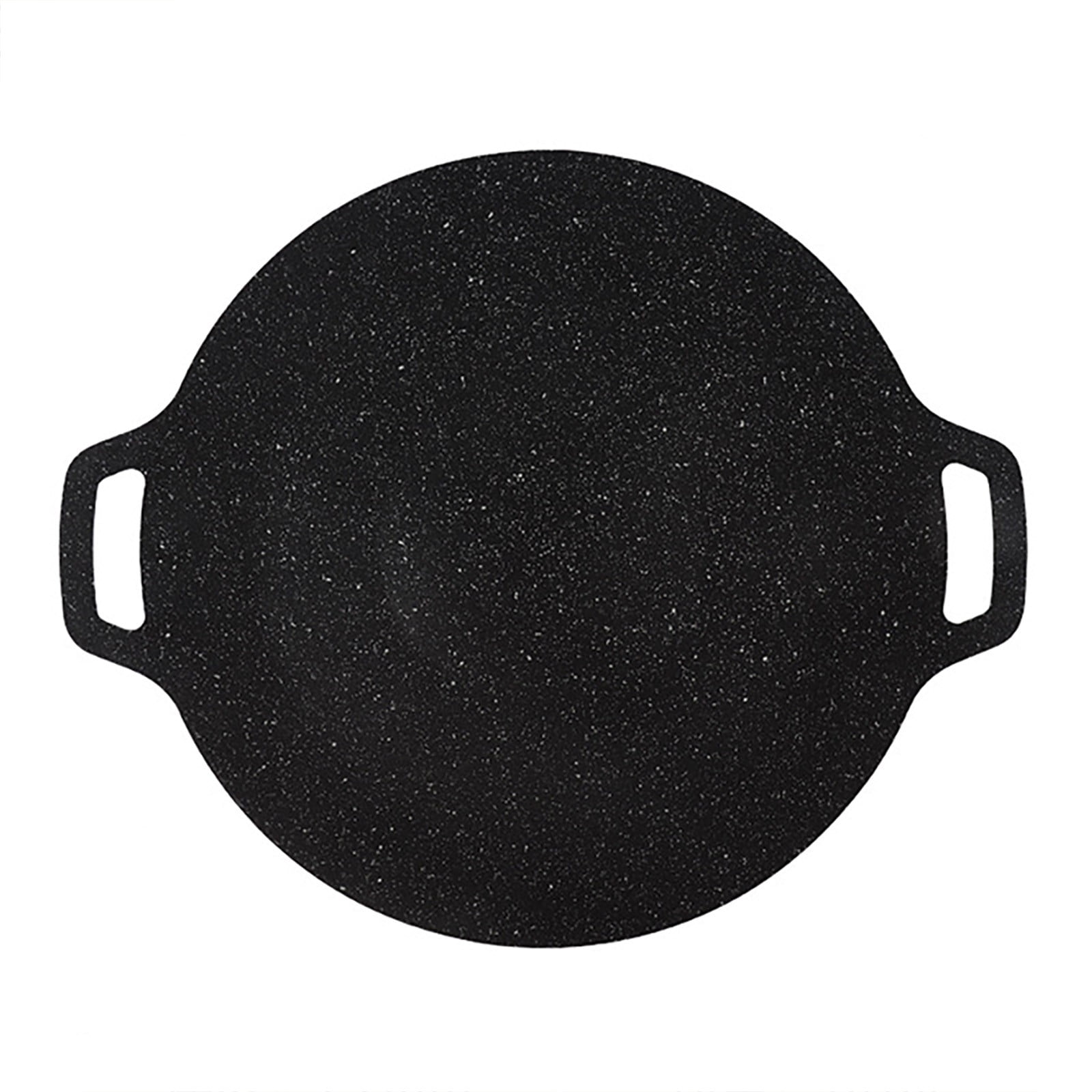 Bronze Large BBQ Griddle Pan, 14.2 Inch Korean Non Stick Grill Tray, 1 Count, Round Stovetop Plate For Family Feast, Outdoor Camping Gear, Samgyeopsal Roasting, Cassette Stove Accessories
