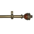 thumbnail image 1 of Bronze/Mahogany Decorative Telescopic Metal Curtain Rod with Contemporary Ultra Durable Polyresin Finials - Adjustable Size: 28" to 48", 1 of 2