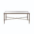 thumbnail image 1 of Bronze Metal Frame Coffee Table with Tempered Glass Top - Elegant and Sturdy Focal Point for Any Space - Easy Assembly - Timeless and Classic Design - Suitable for Various Interior Styles, 1 of 3