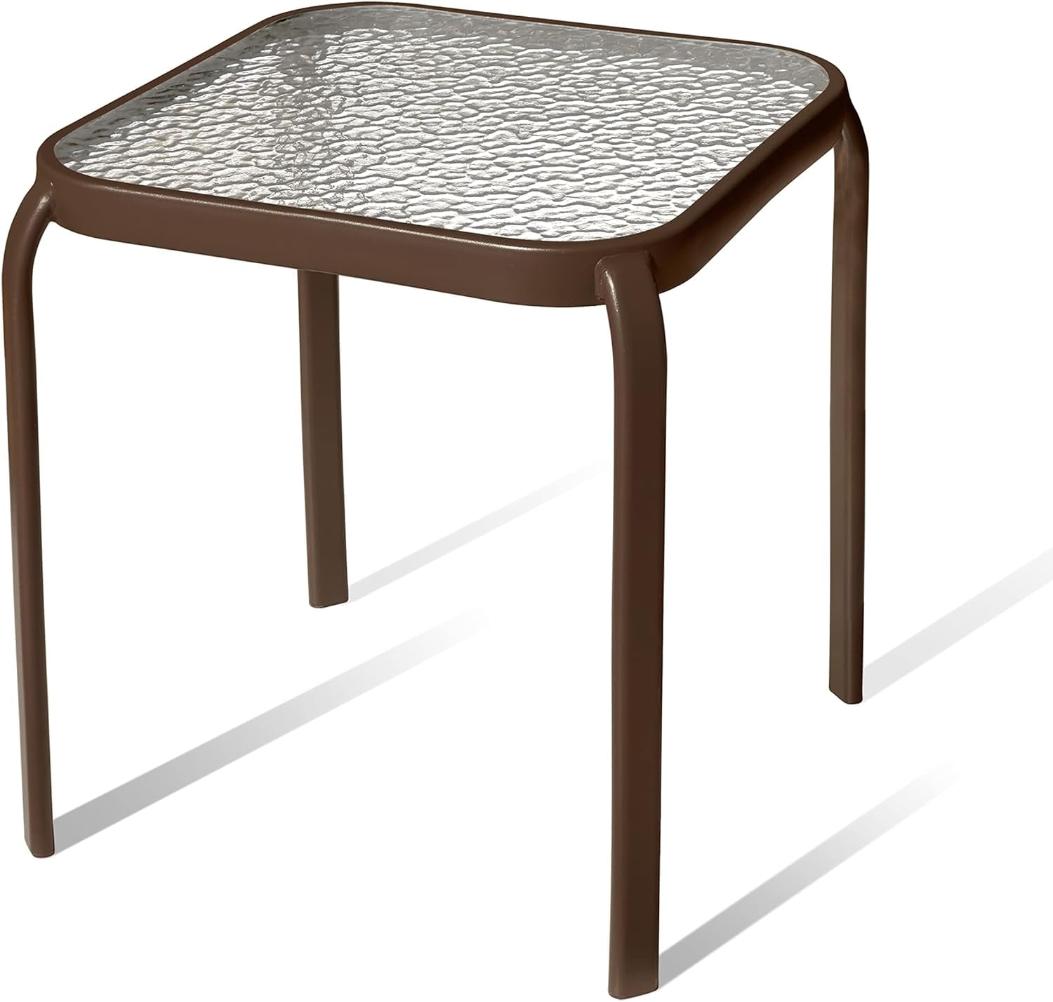 Glass patio side table discount