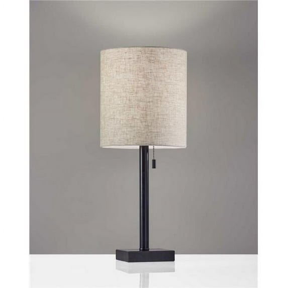 Bronze Metal Table Lamp, 9 x 9 x 22 in.