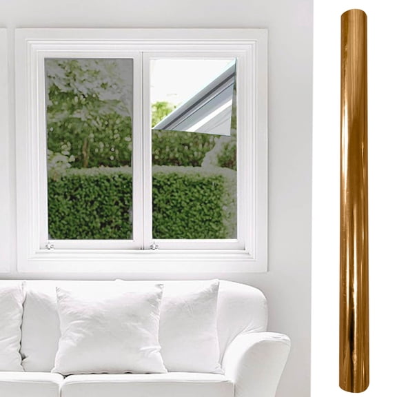 Bronze Mirror Privacy Window Film 45x200cm - Solar Control Static Application for Glass Doors and Windows
