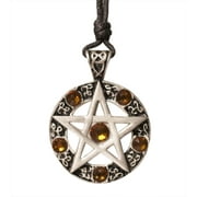 Bronze Pentagram Silver Pewter Charm Necklace Pendant Jewelry