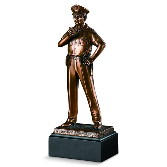 Bronze Plated Police Officer Statue Cop Trooper