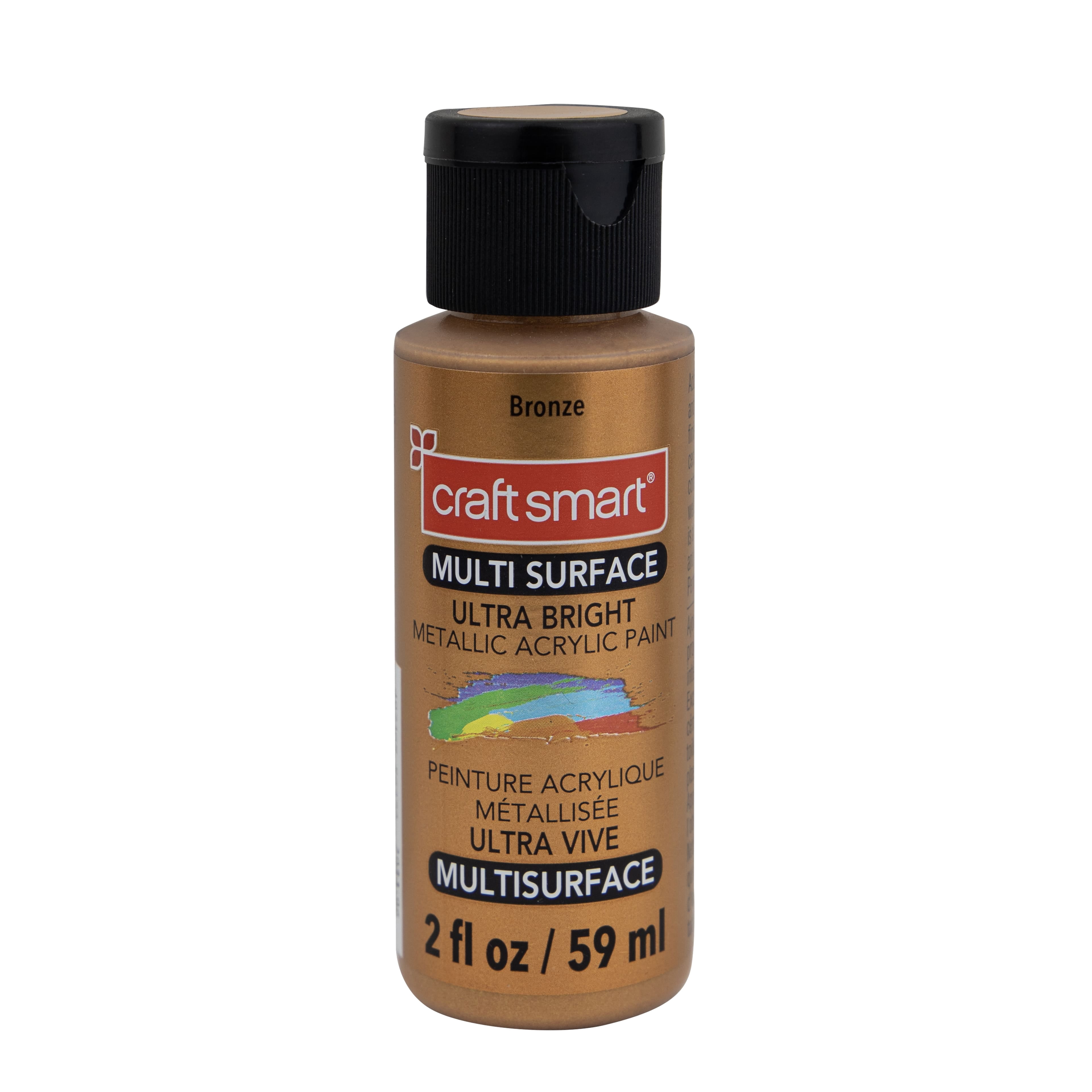 Craft Smart Bronze Premium Ultra Bright Metallic Paint - Multi-Surface Shimmer Finish for Art, Crafts & Decor, 12 Pack