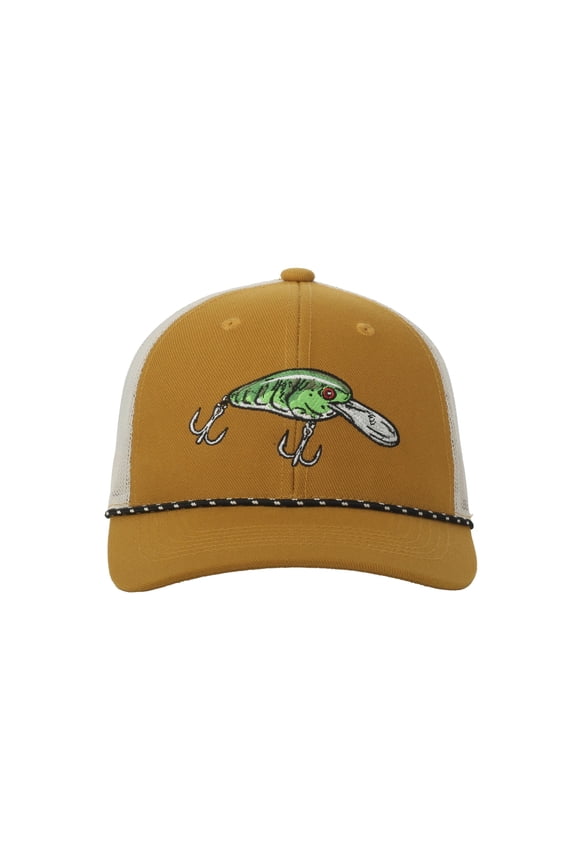 Bronze/Putty Lure 6-Panel Fishing Cap  Structured, Embroidered, Snapback, One Size