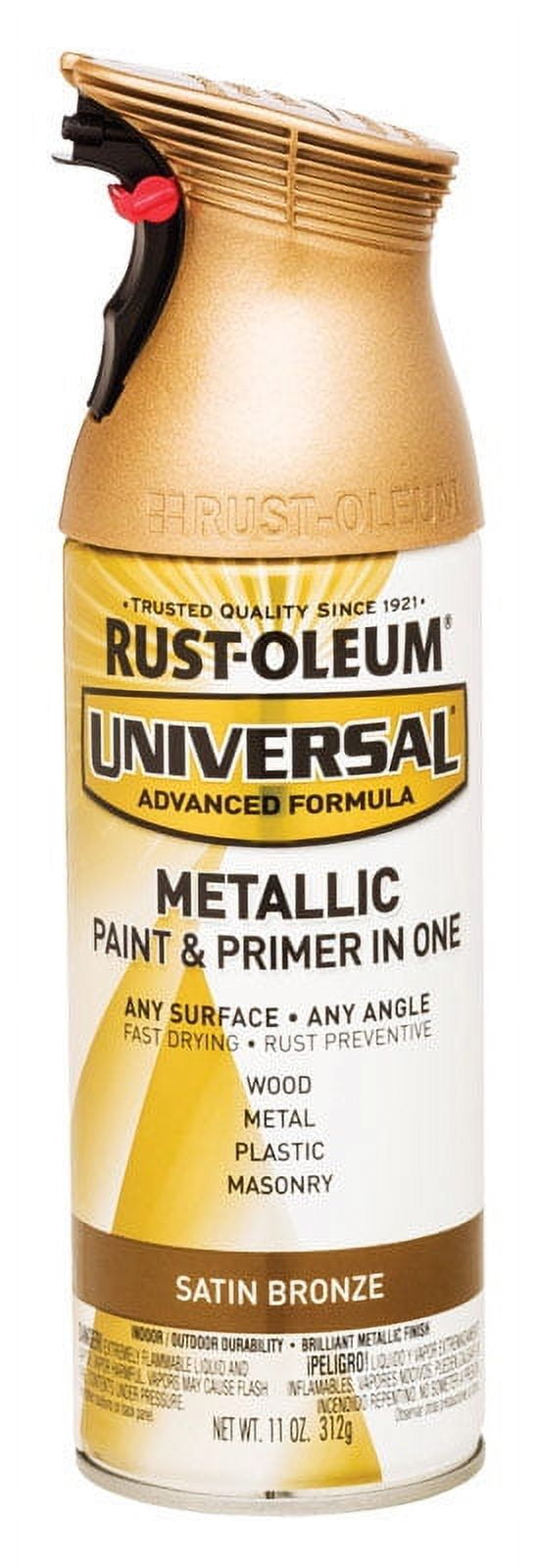 Universal Paint & Primer Metallic Spray Paint, Pure Gold, 12-oz