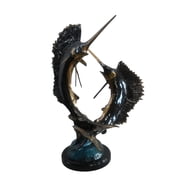 Bronze Sailfish Sculpture Pair Ocean Fish Statue 15x12x19H