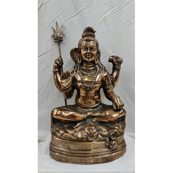 Bronze Shiva Statue, Shiv Sculpture, Lord Shiva Figurine, Mahadev Idol, Indian God Statues, Indian Art Religious Gift Home Decor Temple Decor - AtoZ India Cart