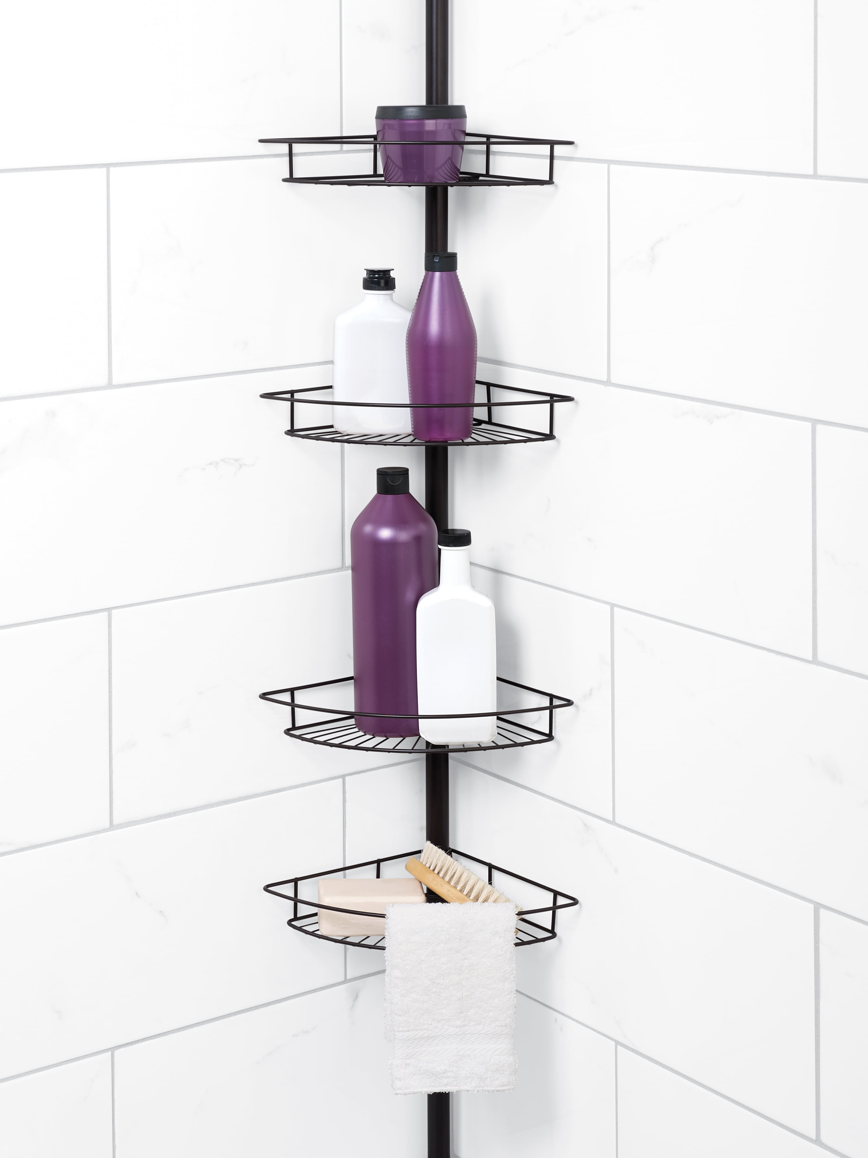 Zenna Home Adjustable Bathroom Storage Organizer, Rust Proof