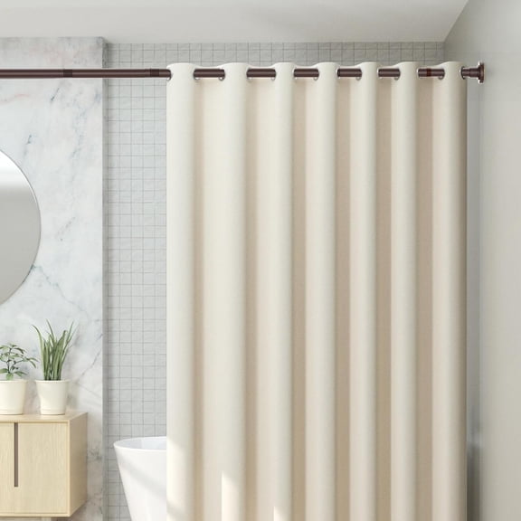 Bronze Shower Curtain Rod 31 to 80 Inch,1 Inch Diameter Adjustable Spring Tension Stainless Steel Telescoping Rod,Easy Install,No Rust