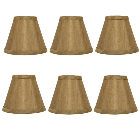 Bronze Silk Empire 5 Inch Clip On Chandelier Lamp Shade Set of Six Shades
