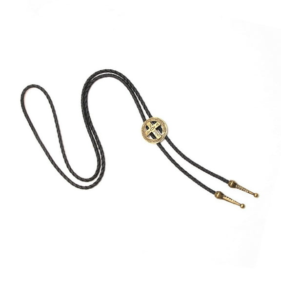 Bronze/Silver Color Bolo Tie for Men Carnivals Necktie Hollow out Buckle Decors Bolo Tie New Year Gift for Men