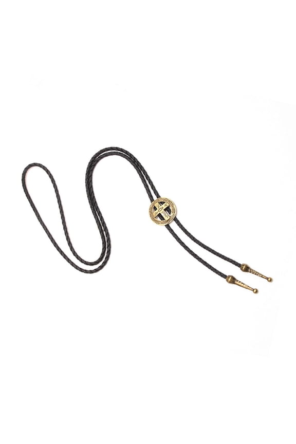 Bronze/Silver Color Bolo Tie for Men Carnivals Necktie Hollow out Buckle Decors Bolo Tie New Year Gift for Men