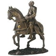 thumbnail image 1 of Bronze & Silver Colored English Knight on Horse Figurine 7" Tall Medieval Knight, 1 of 2