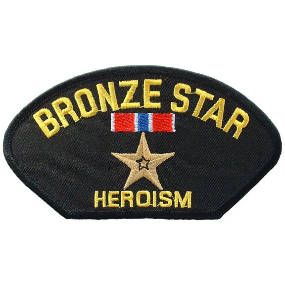 Eagle Emblems PM1397 Patch - Hat, Bronze Star - 5.25 x 3 in.