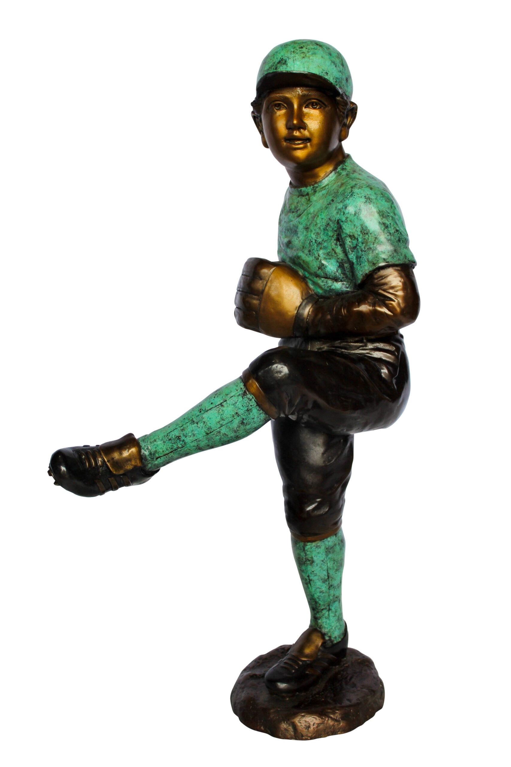 Nifao Bronze Statue of Young Baseball Pitcher Mid Throw – Home Decor ...