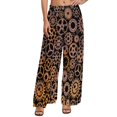 thumbnail image 1 of Bronze Steampunk Pants Sugar Skull Print Korean Fashion Straight Wide Pants Elastic High Waist Workout Trousers Big Size 5XL 6XL, 1 of 6