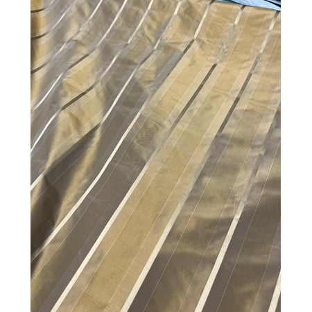 Bronze Stripe Jacquard Silk Shantung Fabric: Apparel & Upholstery