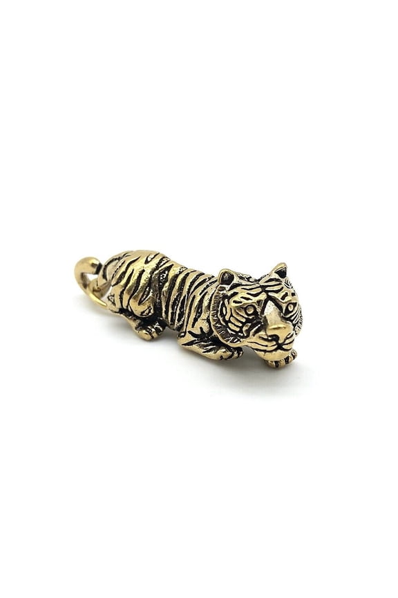 Bronze Tiger Pendant Key Chain Statue Chinese Antique Collectibles