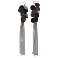 thumbnail image 1 of Bronze-Tone French Hook Tassel Earrings With Layered Disc Accents TME804, 1 of 1