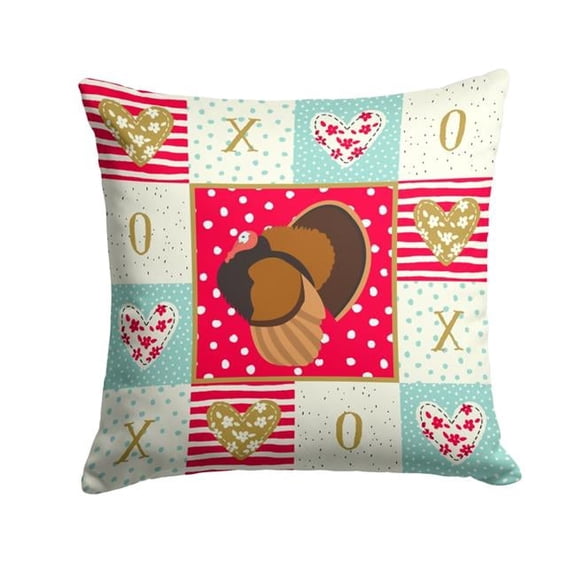 Bronze Turkey Love Fabric Decorative Pillow