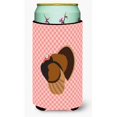 thumbnail image 1 of Bronze Turkey Pink Check Tall Boy Beverage Insulator Hugger, 1 of 1