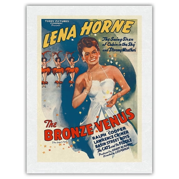 The Bronze Venus (The Duke Is Tops) - Starring Lena Horne Ralph Cooper - Vintage Film Movie Poster c.1938 - Japanese Unryu Rice Paper Art Print 24 x 32 in