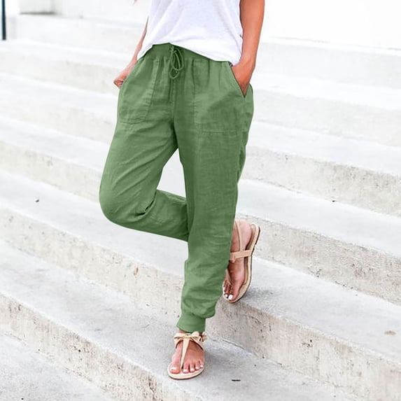 Bronze Wide Leg Sweatpants Womens Elastic Waist Pants Casual Trousers with Pockets Fashion Clothing