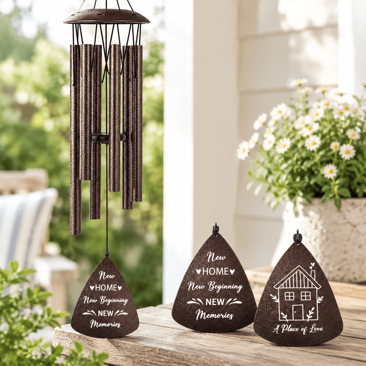 Windmill Recipe Create Bronze Wind Chimes 32 Inch Housewarming Gift for Home and Couples Decor ...