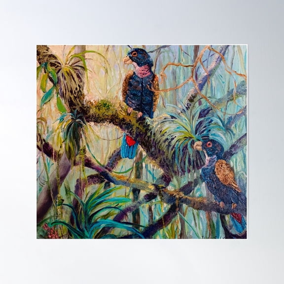 Bronze Winged Parrot Poster Wall Art, Modern Wall Decor For Living Room Bedroom, 30x30 UNFRAMED