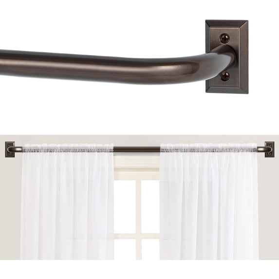 Bronze Wrap Around Curtain Rods 72 to 144 Inch:Blackout Heavy Duty ...