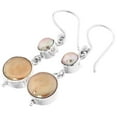 thumbnail image 1 of Bronze-tone Freshwater Coin Cultured Pearl 925 Sterling Silver Earrings, 1", 1 of 3