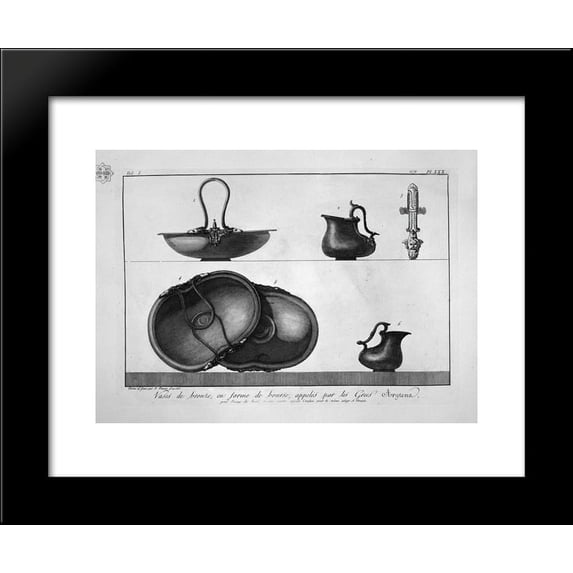 Bronze vases shaped bag (Arytena), found in Pompeii 20x24 Framed Art Print by...