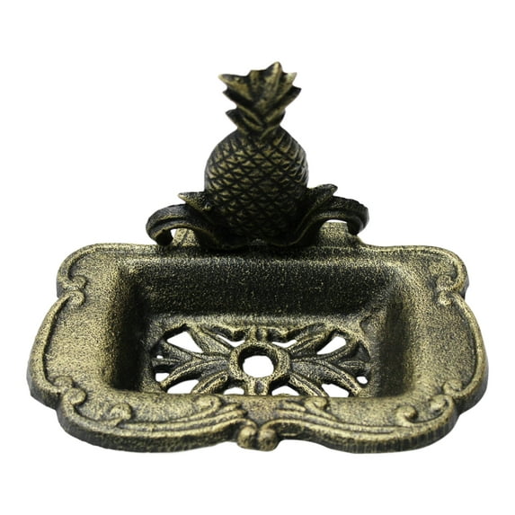 Bronzed Pineapple Bar Soap Dish Holder Cast Iron