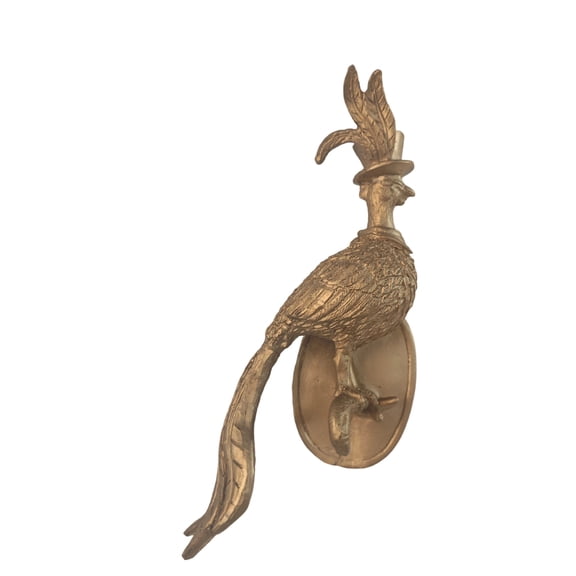 Bronzed Resin Bird Head Wall Mount Decor - Artistic Animal Wall Hanging Sculpture for Living Room, Bedroom, Kitchen & Office Interior