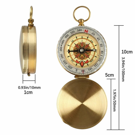 Bronzing Classic Pocket Watch Style Compass Navigation Tools Outdoor Camping Keychain TAPDRA Spare Part