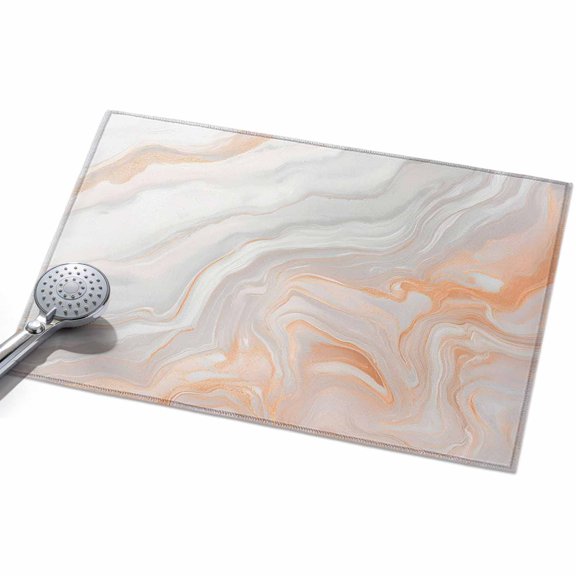 Bronzing White Marble Area Rug, Modern Abstract Art Streamline Non-Slip Felt Rubber Backing Rectangle Indoor Carpet Washable Rugs for Living Room Bedroom 2x3ft