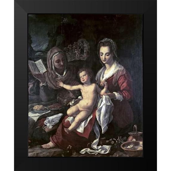 Bronzino, Agnolo 20x24 Black Modern Framed Museum Art Print Titled - Holy Family