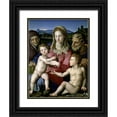 thumbnail image 1 of Bronzino, Agnolo 25x32 Black Ornate Wood Framed with Double Matting Museum Art Print Titled - Family with Saint Anne and John the Baptist as a Child, 1 of 4