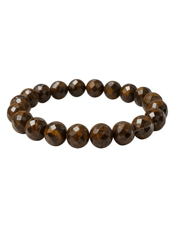Bronzite Crystal Bracelet - Beaded Bracelet and Healing Stones (Faceted Beaded)